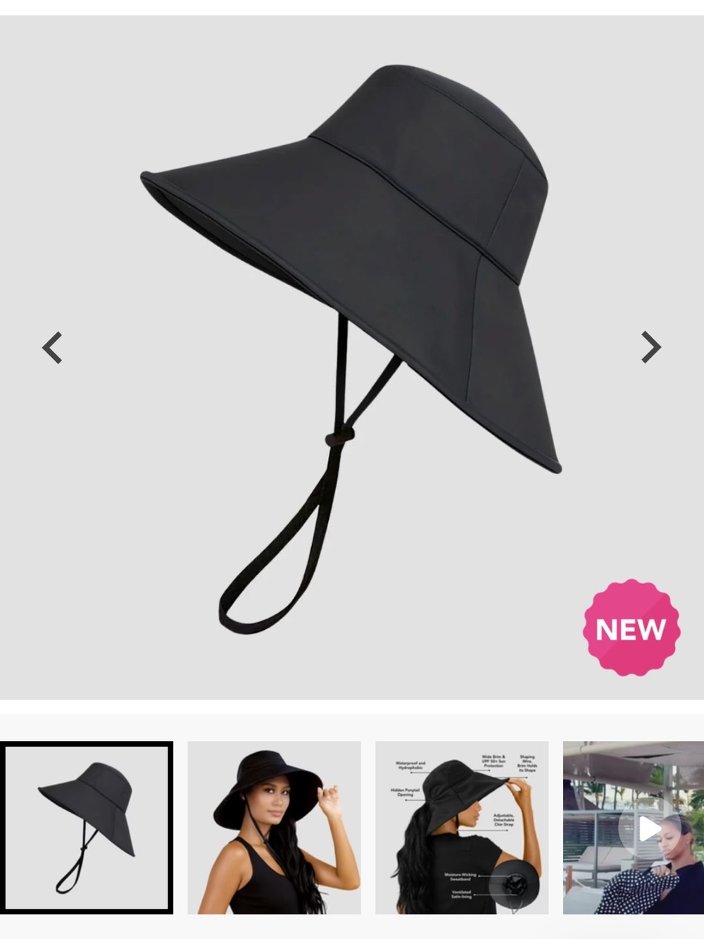 Hairbrella Waterproof Sun Hat Extra Wide Brim XL